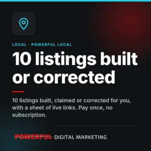 10 listings built or corrected – Powerful Digital Marketing