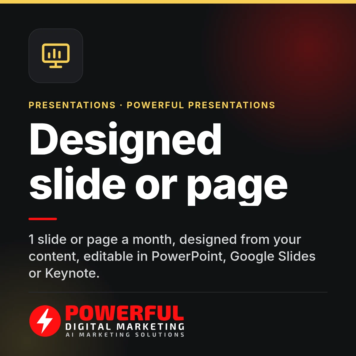 Designed slide or page – Powerful Digital Marketing