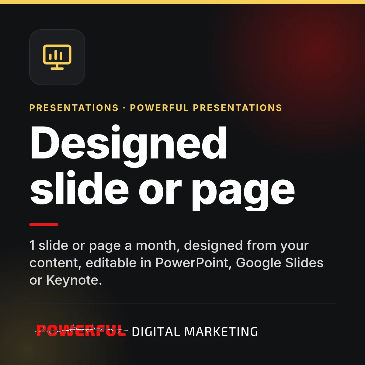 Designed slide or page – Powerful Digital Marketing