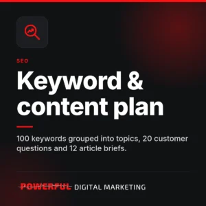 Keyword & content plan – Powerful Digital Marketing