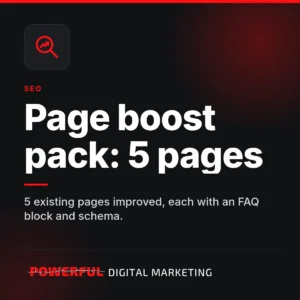 Page boost pack: 5 pages – Powerful Digital Marketing