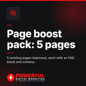 Page boost pack: 5 pages – Powerful Digital Marketing